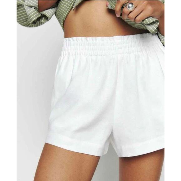 Reformation Pants - Reformation Mila White Linen Shorts Small
